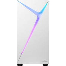 Gamdıas Argus E4 Elite Wh, 500W, Tempered Glass, Argb, Atx, White Edition, Gamıng Kasa