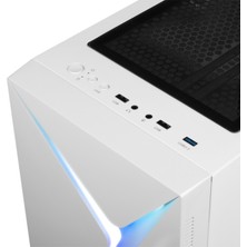 Gamdıas Argus E4 Elite Wh, 500W, Tempered Glass, Argb, Atx, White Edition, Gamıng Kasa