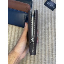SANAT LEATHER SL-616 Hakiki Deri Fermuarlı Unisex Potföy Cüzdan