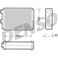 Denso Kalorıfer Radyatoru Doblo 01 Punto 01 Idea 04 Ac Klımasız 209X159X42 Denso DRR09070 Oem