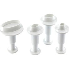 Hobs Elips Oval  Basmalı Enjektörlü Kurabiye Kalıbı 4 Parça