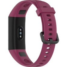 Daart Huawei Honor 5i/huawei Watch Band 4 - Wine Red Için Metal Tokalı Silikon Akıllı Watchme Kayışı (Yurt Dışından)