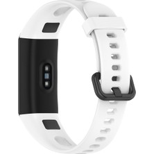 Daart Huawei Honor 5i/huawei Watch Band 4 - Beyaz Için Metal Tokalı Silikon Akıllı Watchme Kayışı (Yurt Dışından)