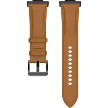 Daart Huawei Watch Fit 2 Deri Akıllı Saat Kayışı Ayarlanabilir Bilek Bandı - Açık Kahverengi (Yurt Dışından)