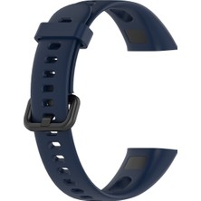 Daart Huawei Honor 5i/huawei Watch Band 4 - Koyu Mavi Için Metal Tokalı Silikon Akıllı Watchme Kayışı (Yurt Dışından)