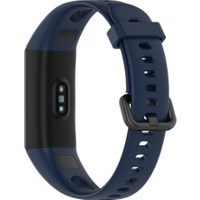 Daart Huawei Honor 5i/huawei Watch Band 4 - Koyu Mavi Için Metal Tokalı Silikon Akıllı Watchme Kayışı (Yurt Dışından)