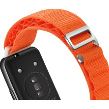 Daart Huawei Band 7 Yedek Watchme Bandı Naylon Ayarlanabilir Bilek Kayışı - Siyah (Yurt Dışından)