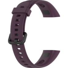 Daart Huawei Honor 5i/huawei Watch Band 4 - Dark Purple Için Metal Tokalı Silikon Akıllı Watchme Kayışı (Yurt Dışından)