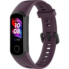 Daart Huawei Honor 5i/huawei Watch Band 4 - Dark Purple Için Metal Tokalı Silikon Akıllı Watchme Kayışı (Yurt Dışından)