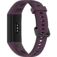Daart Huawei Honor 5i/huawei Watch Band 4 - Dark Purple Için Metal Tokalı Silikon Akıllı Watchme Kayışı (Yurt Dışından)