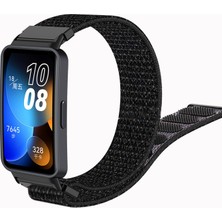 Daart Huawei Band 8 Naylon Watch Band Ayarlanabilir Spor Döngüsü Nefes Alabilir Kayışı - Siyah (Yurt Dışından)