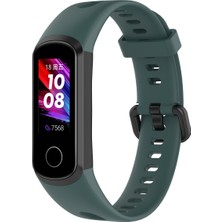 Daart Huawei Honor 5i/huawei Watch Band 4 - Koyu Yeşil Için Metal Tokalı Silikon Akıllı Saat Kayışı (Yurt Dışından)