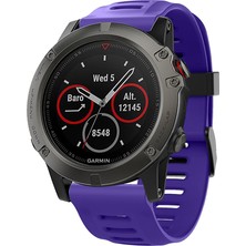 Daart Garmin Fenix ​​5x/fenix ​​3 Metal Toka Akıllı Saat Kayışı Için Silikon Saat Bando Bilezik - Mor (Yurt Dışından)