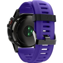 Daart Garmin Fenix ​​5x/fenix ​​3 Metal Toka Akıllı Saat Kayışı Için Silikon Saat Bando Bilezik - Mor (Yurt Dışından)