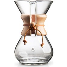 Durnes Chemex Cam Kahve Demleme Sürahi-Karaf 800 Ml (Borosilikat Cam) - 6 Cup Coffee Pot