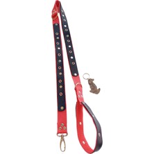 Balkonda Köpek gezdirme tasması hakiki deri siyah kırmızı kolon zımbalı uzunluk:120cm genişlik:3cm dog leash B5-8