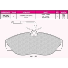 Grap On Fren Balatası Boxer Ducato Jumper 1400KG 15 Jant/94 03 Yuvarlak Soketlı Grap 93595 Oem