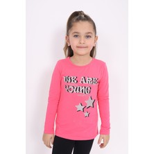 Toontoy Kids Toontoy Kız Çocuk Baskılı Taş Işlemeli Tişört