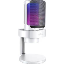 Fifine Ampligame A8W USB Mikrofon - Yayıncı - Oyuncu - Rgb Bilgisayar Mikrofonu Beyaz