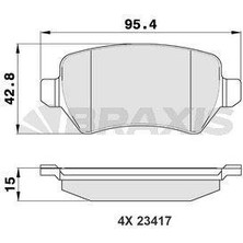 Braxis Arka Fren Balatası Astra G Astra H Merıva A Zafıra B Corsa C Kıa Ceed 12- Braxıs AA0015 Oem