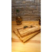 F&S Woodart 2 Li Set Zeytin Ağacı - Doğal Ahşap - Lüks - Kesme -Sunum - Et - Ekmek - Doğrama Tahtası
