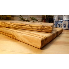 F&S Woodart 2 Li Set Zeytin Ağacı - Doğal Ahşap - Lüks - Kesme -Sunum - Et - Ekmek - Doğrama Tahtası