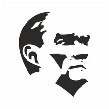 Reysa Tasarım Mustafa Kemal Atatürk Silüet Sticker 21X28 cm Siyah