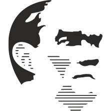 Reysa Tasarım Atatürk Silüet Sticker 20X20 cm Siyah