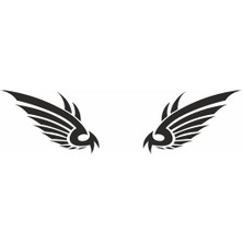 Reysa Tasarım Kartal Kanatı Oto Sticker 30X10 cm Beyaz