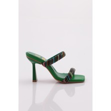 DGN 1243 Kadin Renkli Şeritli Terlik