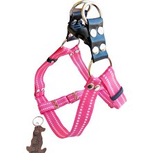 Balkonda Köpek göğüs tasması gezdirme kayışlı takım pembe kolon genişlik:2,5cm göğüs ölçüsü:45-70cm ayarlamalı gezdirme kayışı:120cm dog harness TB3-6