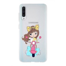 PrintiFy Samsung Galaxy A50 Uyumlu Kapak Sevimli Karakterler Tasarımlı Şeffaf Silikon Kılıf