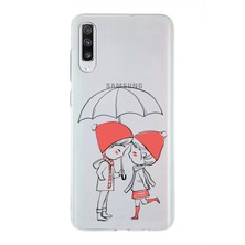 PrintiFy Samsung Galaxy A70 Uyumlu Kapak Sevimli Karakterler Tasarımlı Şeffaf Silikon Kılıf