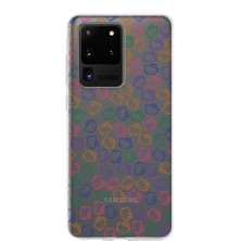 PrintiFy Samsung Galaxy S20 Ultra Kapak Sevimli Karakterler Tasarımlı Şeffaf Silikon Kılıf