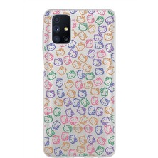 PrintiFy Samsung Galaxy M51 Kapak Sevimli Karakterler Tasarımlı Şeffaf Silikon Kılıf