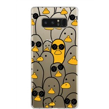 PrintiFy Samsung Galaxy Note 8 Kapak Sevimli Karakterler Tasarımlı Şeffaf Silikon Kılıf