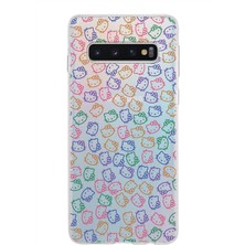 PrintiFy Samsung Galaxy S10 Kapak Sevimli Karakterler Tasarımlı Şeffaf Silikon Kılıf