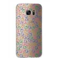 PrintiFy Samsung Galaxy S7 Edge Kapak Sevimli Karakterler Tasarımlı Şeffaf Silikon Kılıf