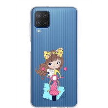 PrintiFy Samsung Galaxy M12 Kapak Sevimli Karakterler Tasarımlı Şeffaf Silikon Kılıf