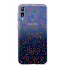 PrintiFy Samsung Galaxy M30 Kapak Sevimli Karakterler Tasarımlı Şeffaf Silikon Kılıf