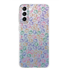 PrintiFy Samsung Galaxy S21 Plus Kapak Sevimli Karakterler Tasarımlı Şeffaf Silikon Kılıf