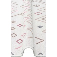 Eko Halı Arya Ar 05 Beige Pink %100 Geri Dönüşümlü Pamuktan Çift Taraflı Yıkanabilir Modern Dekoratif Kilim