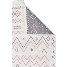 Eko Halı Arya Ar 05 Beige Pink %100 Geri Dönüşümlü Pamuktan Çift Taraflı Yıkanabilir Modern Dekoratif Kilim
