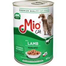 Mio Kuzu Etli Kedi Maması - Mio Konserve Et Parçacıklı Yaş Mama 415 Gr. *** 12  Adet ***