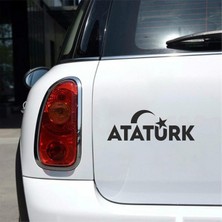 Reysa Tasarım Atatürk Yazısı ve Ayyıldız Sticker 25X10 cm Siyah