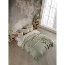Destiny Hometex Yeşil 4 Katlı Multi Muslin %100 Pamuk Çift Kişillik Yatak Örtüsü