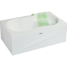 Lodi Oturmalı Mini Dikdörtgen Küvet 130x80, H43 (Gövde + Metal Ayak + Ön Panel)