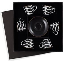 Selamlıque Istanbul 6'Lı Zigzag Siyah Türk Kahvesi Fincanları