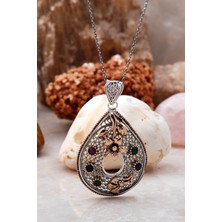 Sümer Telkari İşlemeli Karanfil Tasarım Gümüş Kolye 3908