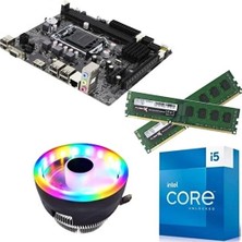 J-Tech X84 I5-2400 3.40GHZ + 16GB Ram + H61 Anakart + Rgb Cpu Fan Bundle Motherboard